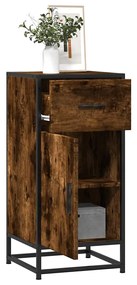 Ραφιέρα Καπνιστή Δρυς 35,5x35x76 εκ. Επεξ. Ξύλο + Μέταλλο