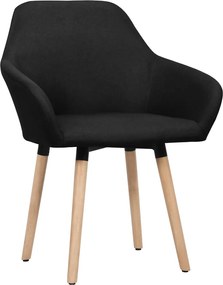 vidaXL Καρέκλες Τραπεζαρίας 2 τεμ. Μαύρες Υφασμάτινες