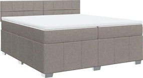 vidaXL Κρεβάτι Boxspring με Στρώμα Taupe 200x200 εκ. Υφασμάτινο