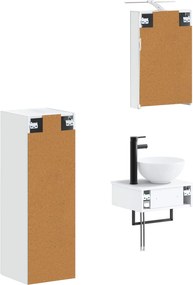 vidaXL Σετ Ντουλαπιών Μπάνιου 4 pcs Λευκό 40 x 10,5 x 60,5 εκ