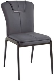 Καρέκλα Andria ΕΜ716,3 47x60x86cm Anthracite-Black Μέταλλο,Τεχνόδερμα