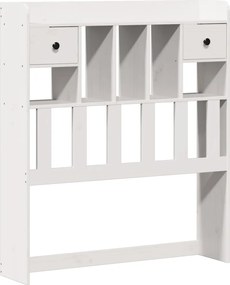 vidaXL Κρεβάτι Βιβλιοθήκη Χωρίς Στρώμα Λευκό 75x190 εκ Μασίφ Πεύκο