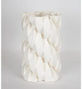 Βάζο Πορσελάνινο 3d Λευκό 18x18x31cm 752-21071 Estheti-752-21071-Λευκό 752-21071