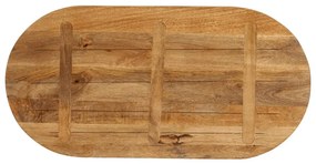vidaXL Επιφάνεια Τραπεζιού Οβάλ 120x50x2,5 εκ. Μασίφ Ξύλο Μάνγκο