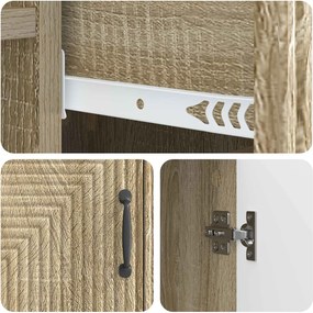 vidaXL Πλαϊνό γραφείο με συρτάρι Sonoma Δρυς 66 x 34,5 x 89,5 εκ