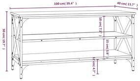 Έπιπλο Τηλεόρασης Καπνιστή Δρυς 100x40x50 εκ. Επεξ. Ξύλο - Καφέ