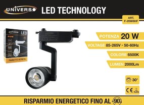 UNIVERSO LED Φωτιστικό Οροφής F-20W8HF 20W 6500K 1800LM Μαύρο Χρώμα
