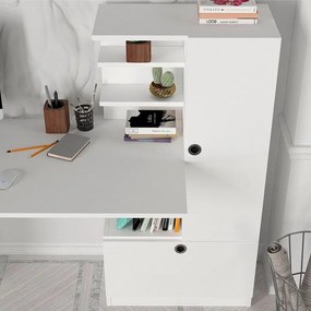 Γραφείο εργασίας Merino Megapap χρώμα λευκό 149,5x61,8x120εκ.