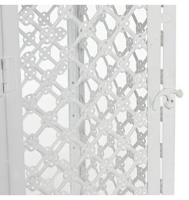 Σετ φαναριών DKD Home Decor Λευκό Μέταλλο Κρυστάλλινο Άραβας Παλαιωμένο φινίρισμα 24 x 24 x 74 cm (3 Τεμάχια)