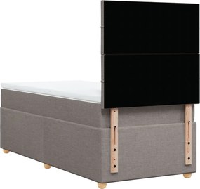vidaXL Κρεβάτι Boxspring με Στρώμα Taupe 100 x 200 εκ. Υφασμάτινο