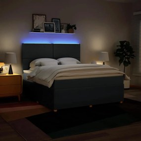 vidaXL Κρεβάτι Boxspring με Στρώμα Μπλε 180x200 εκ. Υφασμάτινο