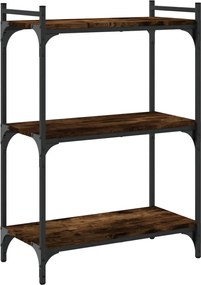 vidaXL Βιβλιοθήκη 3 Επιπέδων Καπνιστή Δρυς 60x30x86 εκ. Επεξεργ. Ξύλο