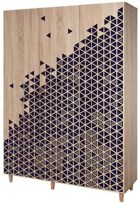 Ντουλάπα Τρίφυλλη Mode 863SPH4211 135x52x192cm Oak-Blue Three Door