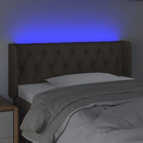 vidaXL Κεφαλάρι Κρεβατιού LED Taupe 93x16x78/88 εκ. Υφασμάτινο