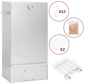 vidaXL Καπνιστήριο Μπάρμπεκιου με Σύστημα Κρύου Καπνού Γαλβαν. Χάλυβας