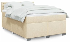 Κρεβάτι Boxspring με Στρώμα Κρεμ 160x200 εκ. Υφασμάτινο