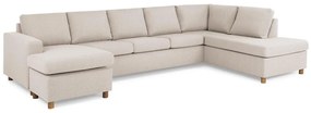 Γωνιακός Καναπές Scandinavian Choice C157, Beige, Δρυς, 344x199x80cm, Πόδια: Ξύλο | Epipla1.gr