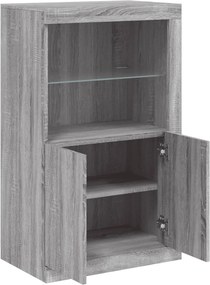 vidaXL Nτουλάπι Βοηθητικό με Φώτα LED Γκρι Sonoma Επεξεργασμένο Ξύλο