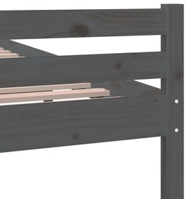vidaXL Πλαίσιο Κρεβατιού Γκρι 150 x 200 εκ. Μασίφ Ξύλο King Size
