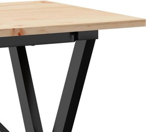 vidaXL Τραπέζι Τραπεζαρίας Πλαίσιο Χ Μασίφ Πεύκο/Ατσάλι