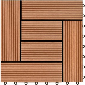 vidaXL Πλάκα Κατασκευής 22 pcs Καφέ 30 x 30 cm WPC