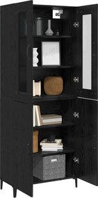 vidaXL Highboard 2 pcs Μαύρη Οξυά 69,5 x 34 x 180 εκ.