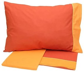Σετ Σεντόνια Cotton Feelings εμπριμέ 2219 Orange Μονό (160x260)