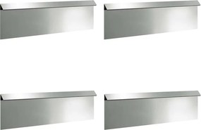 vidaXL Φράκτης σαλιγκαριών 4 τμχ. 100 x 3,5 x 25 εκ Ασημί