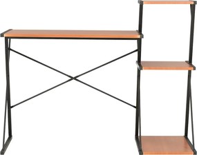 vidaXL Γραφείο με Ράφια Μαύρο / Καφέ 116 x 50 x 93 εκ.