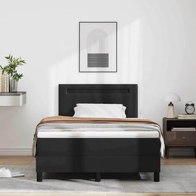 vidaXL Κρεβάτι με Στρώμα με στρώμα Μαύρο 120 x 190 cm Τεχνητό δέρμα