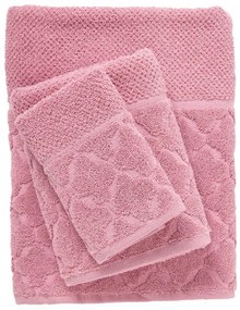 Πετσέτες Best 0791 (Σετ 3τμχ) Pink Das Home Σετ Πετσέτες 70x140cm Βαμβάκι-Πολυέστερ