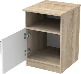 Κομοδίνο Galdi pakoworld σε sonoma-λευκή απόχρωση 40x45x60εκ