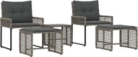 vidaXL Σετ Εξωτερικών Επίπλων με μαξιλάρι 5 pcs Γκρι