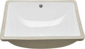 VEVOR Undermount Bathroom Sink, 515 x 385 mm Rectangular White Ceramic Vessel Sink with Overflow Hole, Under Counter Drop in Modern Lavatory Vanity Bath Wash Bowl Basin, Rectangle for Small Space