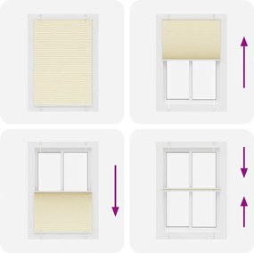 vidaXL Πλισέ περσίδα Κρέμα 100x150 cm Πλάτος υφάσματος 99,4 cm