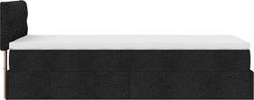 vidaXL Οθωμανικό κρεβάτι με στρώμα Μαύρο 90x200cm Ύφασμα