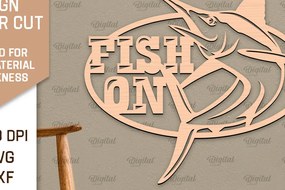 Intra απο ξύλο plywood  Χρώμα wenge 3mm-4mm πάχος - Ψάρεμα σημάδι LaserCut. Fishing Decor Δίασταση 30x20 cm INTRAFABR-96733768