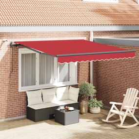 vidaXL Αναδιπλούμενη τέντα Κόκκινο 350 x 250 εκ Πολυεστέρας