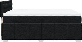 vidaXL Κρεβάτι Boxspring με Στρώμα Μαύρο 140x190 εκ. Υφασμάτινο