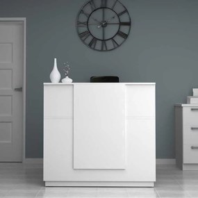 Γραφείο υποδοχής - reception Gemini Megapap χρώμα λευκό 120x70x110εκ.