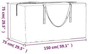 Τσάντες Αποθ. Μαξιλαριών 2 τεμ Μαύρες 150x75x75εκ Πολυαιθυλένιο - Μαύρο