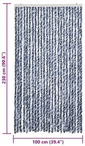 vidaXL Σήτα Εντόμων Μπλε / Λευκό 100 x 230 εκ. από Σενίλ