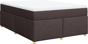 vidaXL Κρεβάτι Boxspring με Στρώμα Σκούρο Καφέ 160x200 εκ Υφασμάτινο