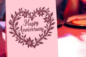 Σετ των 2 Intra απο ξύλο plywood 3mm-4mm πάχος - Cricut Happy Anniversary Card Δίασταση 20x20 cm INTRAFABR-119775989