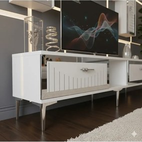 Stewehome Σετ μοντέρνας σύνθεσης τηλεόρασης με ράφι από σανίδα μελαμίνης 150x30x41 cm