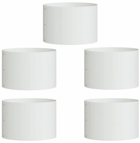vidaXL Ζαρντινιέρες κήπου 5 pcs Λευκό 30 x 30 x 20 cm Ατσάλι