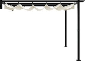 vidaXL Κιόσκι Κρεμ 400 x 300 x 200 εκ Πολυεστέρας