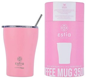 Ποτήρι-Θερμός Με Καλαμάκι Save The Aegean 01-12472 350ml Blossom Rose Estia