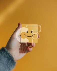 Intra Συλλεκτικό Ξύλινο Παζλ Plywood 4mm - Πολύχρωμα χαμογελαστά πρόσωπα σε κίτρινη σημείωση Post-It Σε Ξύλινο Κουτί - Διαστάσεις: 10x10 cm – 25 κομμάτια