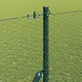 vidaXL Έξιγωνο φράχτη σταθερού εδάφους 50 x 1,6 m Πράσινο Δίχτυ